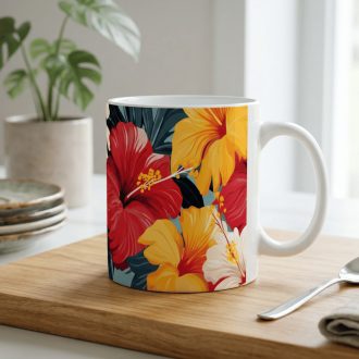 Trópusi virágos bögre