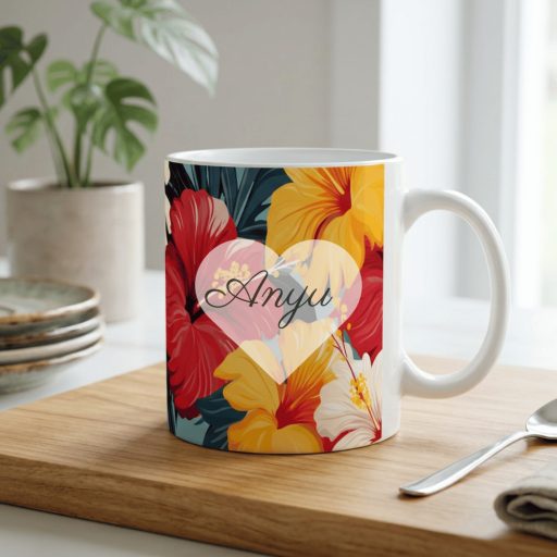 Trópusi virágos bögre